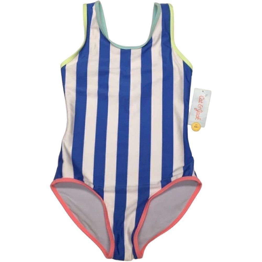 Cat & Jack Girls Baewatch One Piece Swims. (b)